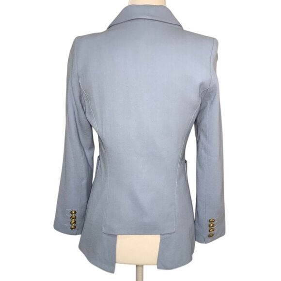 Smythe Classic Duchess Blazer Light Blue Size 4 Wool Lapel Collared Jacket - Picture 6 of 12